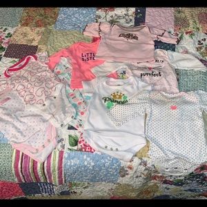 Mixed 0-3 Month Onesies and Pants Girl💯